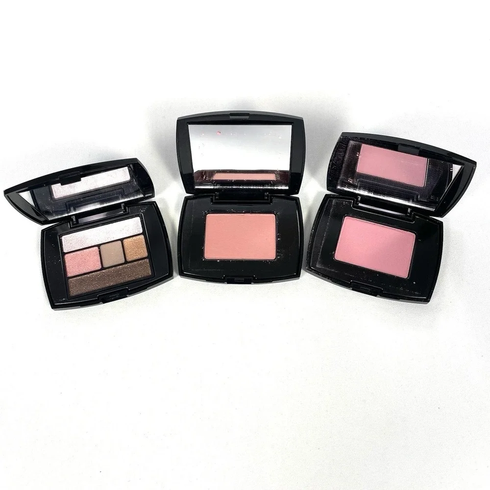 Lancome 9 Pc Makeup Sample Lot Mascara Primer Blush Lip Color‎ Compacts